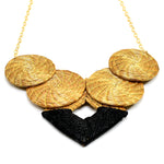 GOLDEN GRASS NECKLACE WITH BLACK COTTON DETAIL