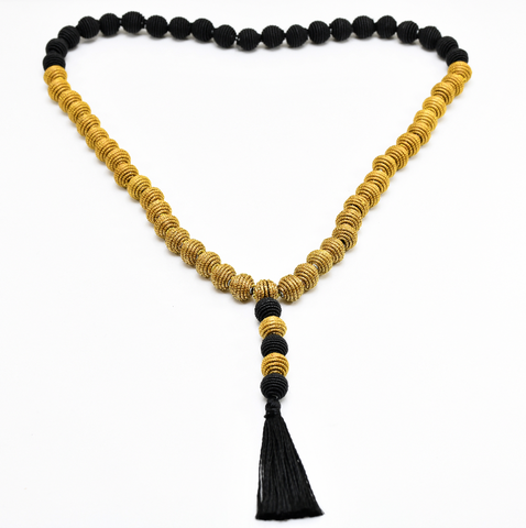 BLACK AND GOLD EXOTIC NECKLACE